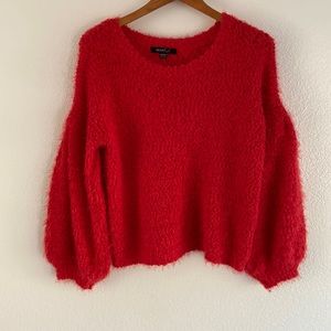 Heart Soul Red Fuzzy Sweater Size Medium